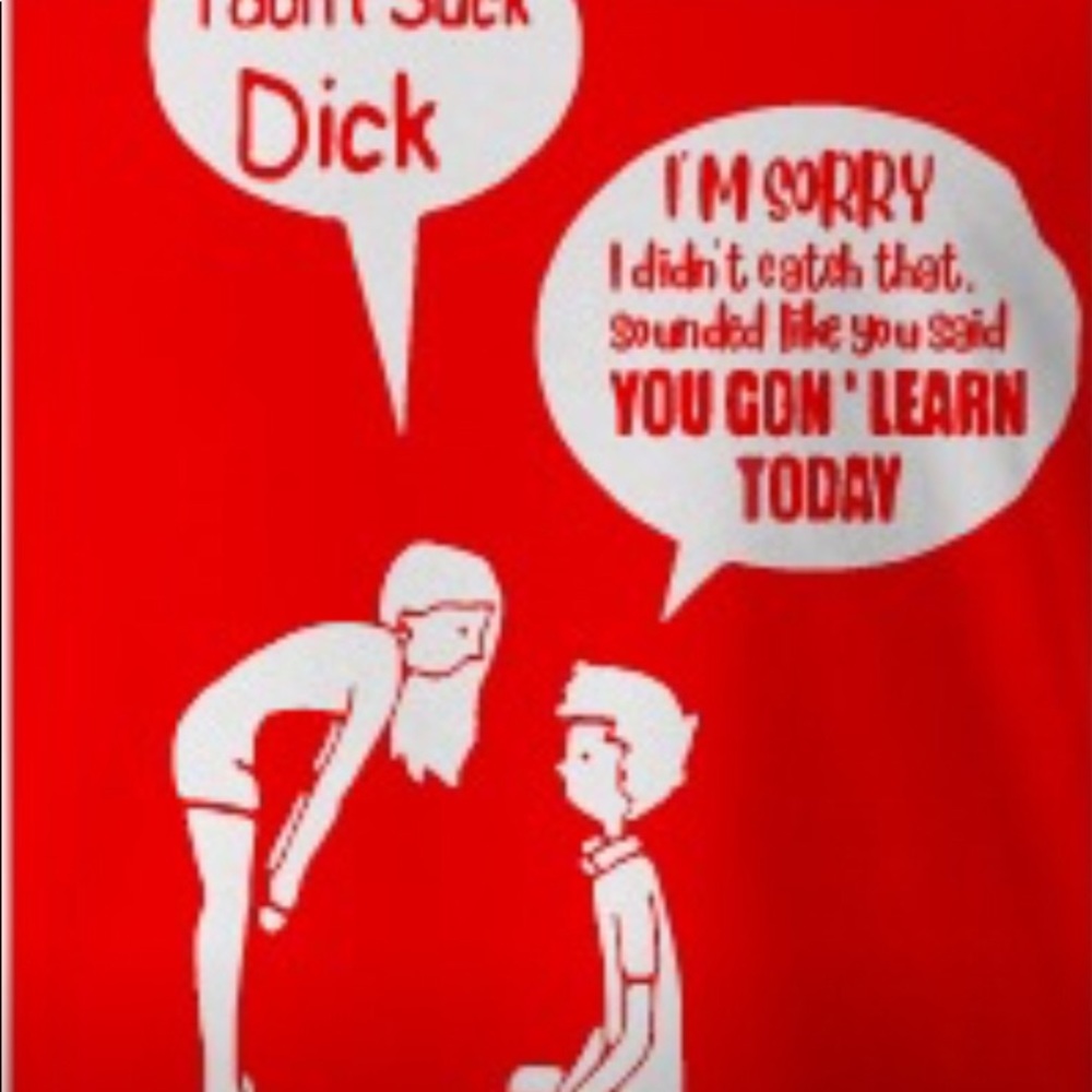 Men’s funny white T-shirt with Red Picture. - Picture 2 of 2
